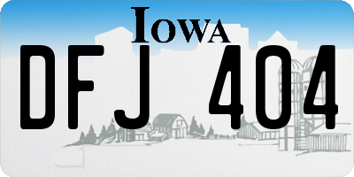 IA license plate DFJ404