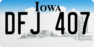 IA license plate DFJ407