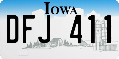 IA license plate DFJ411