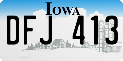 IA license plate DFJ413