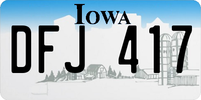 IA license plate DFJ417