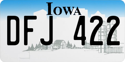 IA license plate DFJ422