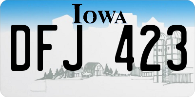 IA license plate DFJ423