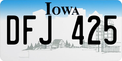 IA license plate DFJ425