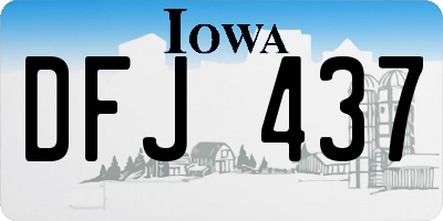 IA license plate DFJ437