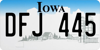 IA license plate DFJ445
