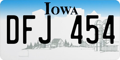 IA license plate DFJ454