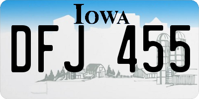 IA license plate DFJ455