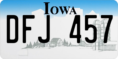 IA license plate DFJ457