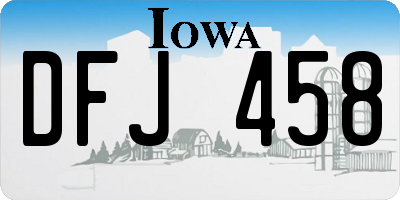 IA license plate DFJ458