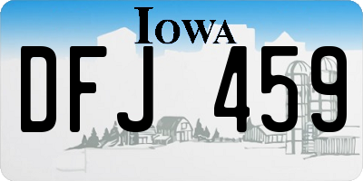 IA license plate DFJ459