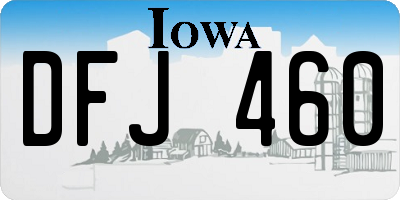 IA license plate DFJ460