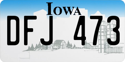 IA license plate DFJ473