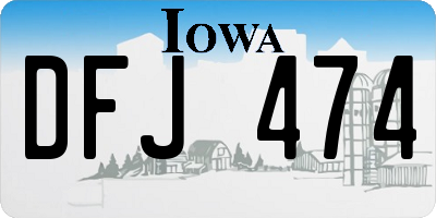 IA license plate DFJ474