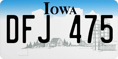 IA license plate DFJ475