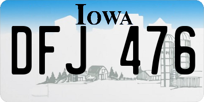 IA license plate DFJ476