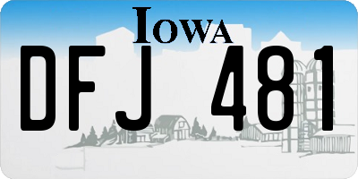 IA license plate DFJ481