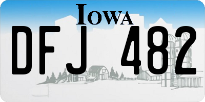 IA license plate DFJ482