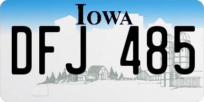 IA license plate DFJ485