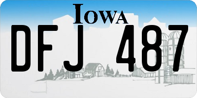 IA license plate DFJ487