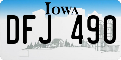IA license plate DFJ490