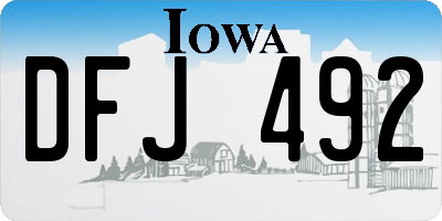 IA license plate DFJ492