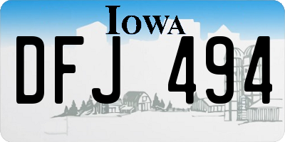 IA license plate DFJ494