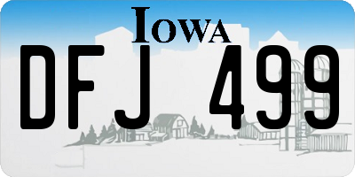 IA license plate DFJ499