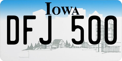 IA license plate DFJ500