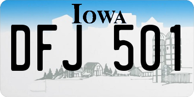 IA license plate DFJ501