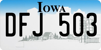 IA license plate DFJ503