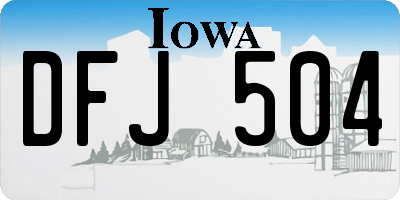 IA license plate DFJ504
