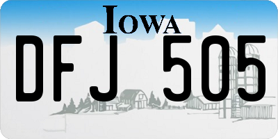 IA license plate DFJ505