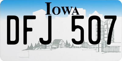IA license plate DFJ507