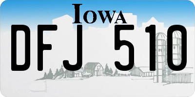 IA license plate DFJ510