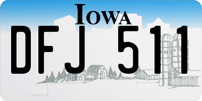 IA license plate DFJ511