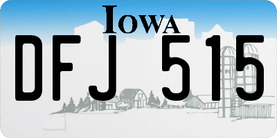 IA license plate DFJ515