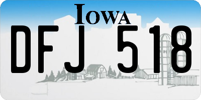 IA license plate DFJ518