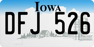 IA license plate DFJ526