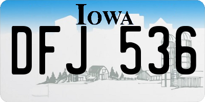 IA license plate DFJ536