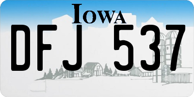 IA license plate DFJ537