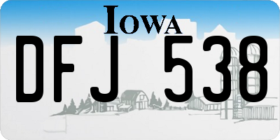 IA license plate DFJ538
