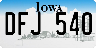 IA license plate DFJ540