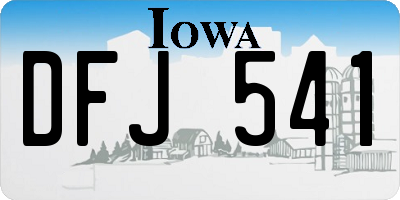 IA license plate DFJ541