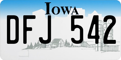 IA license plate DFJ542