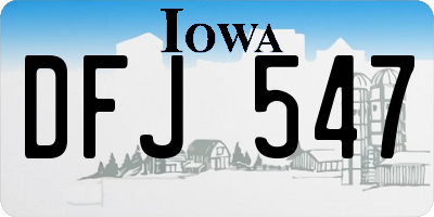 IA license plate DFJ547