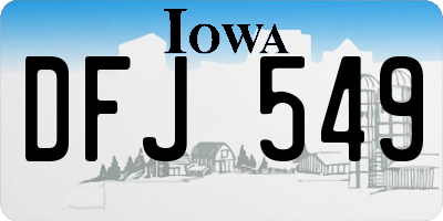 IA license plate DFJ549