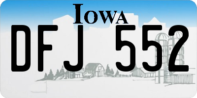 IA license plate DFJ552