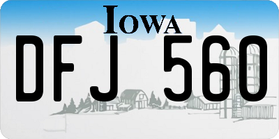 IA license plate DFJ560