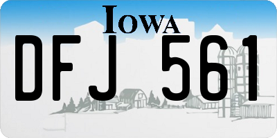IA license plate DFJ561